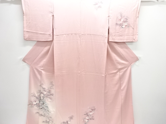 城に花鳥模様訪問着